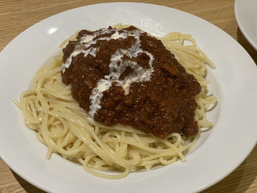 ミートソース大盛り