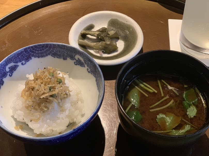 ご飯・香の物・止め椀