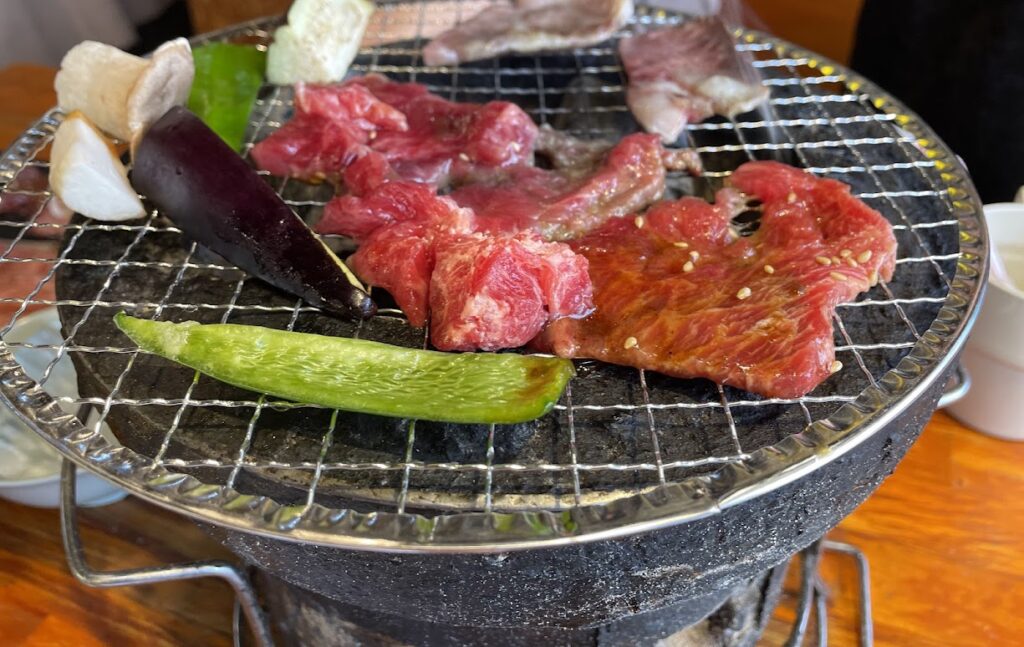 七輪で焼肉
